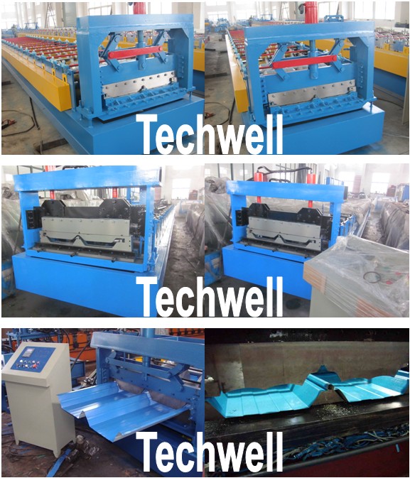 DACH-PLATTEN-ROLLE, DIE MASCHINE BILDET Gelenk versteckte Dach-Platten-Rolle, die Maschine für die Herstellung der Stehfalz-Dach-Platte bildet