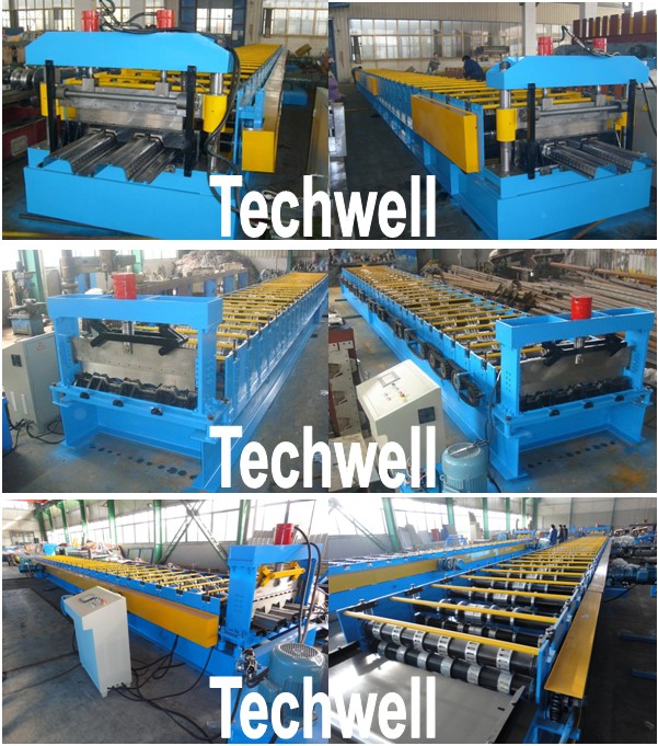 Stahlkonstruktions-Boden Decking-Platten-Rolle, die Maschine mit PLC-Kontrollsystem bildet