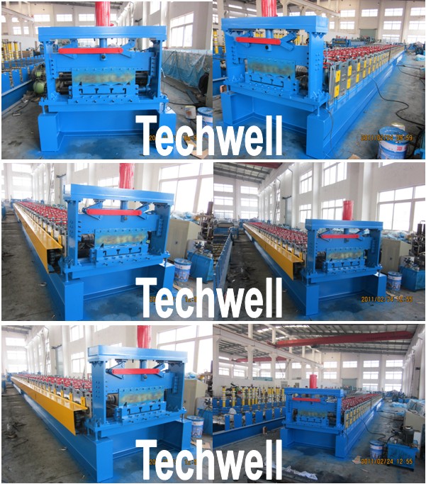 Stahlkonstruktions-Boden Decking-Platten-Rolle, die Maschine mit PLC-Kontrollsystem bildet