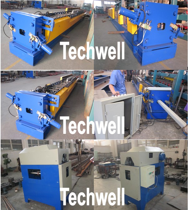 Kundenspezifische runde Fallrohr-Rolle, die Maschine/Downspout-Maschine für Abflussrohr bildet