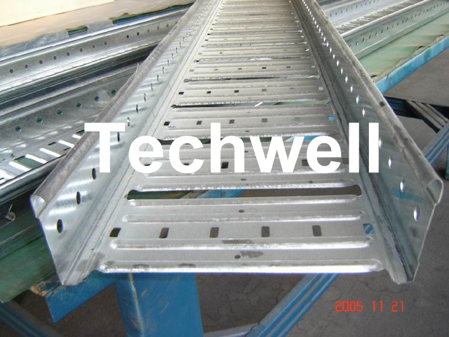 2.0mm galvanisierten die Stahlkabel-Behälter-Rolle, die Maschine mit Panasonic PLC-Touch Screen, Kettengetriebe bildet