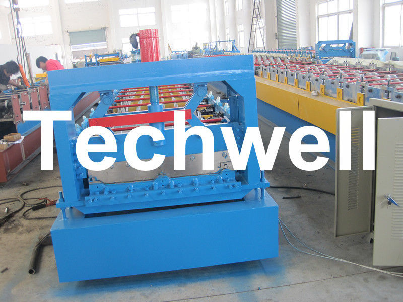 Manuelle, hydraulische Decoiler-Klipp-Verschluss-Profil-Stehfalz-Dach-Platten-Rolle, die Maschine bildet