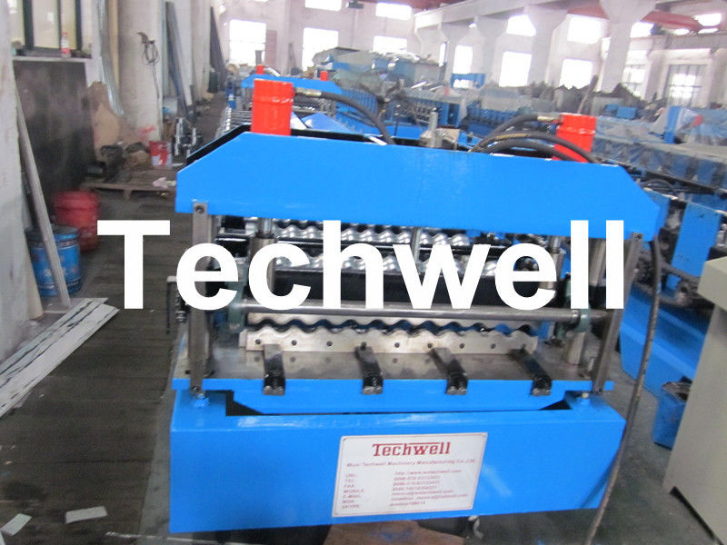 Gewohnheit 0,3 - 0.8mm Stärke-automatische Metallwellblech-Rolle, die Maschine bildet