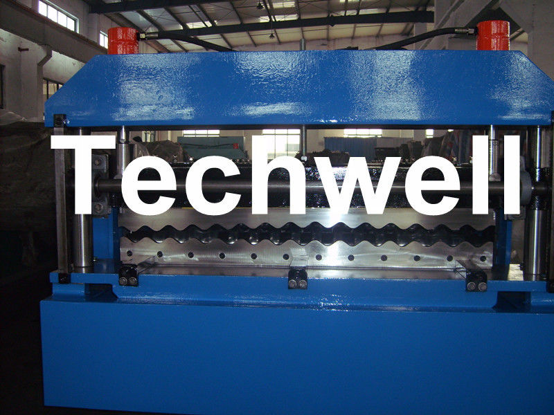 Gewohnheit 0,3 - 0.8mm Stärke-automatische Metallwellblech-Rolle, die Maschine bildet