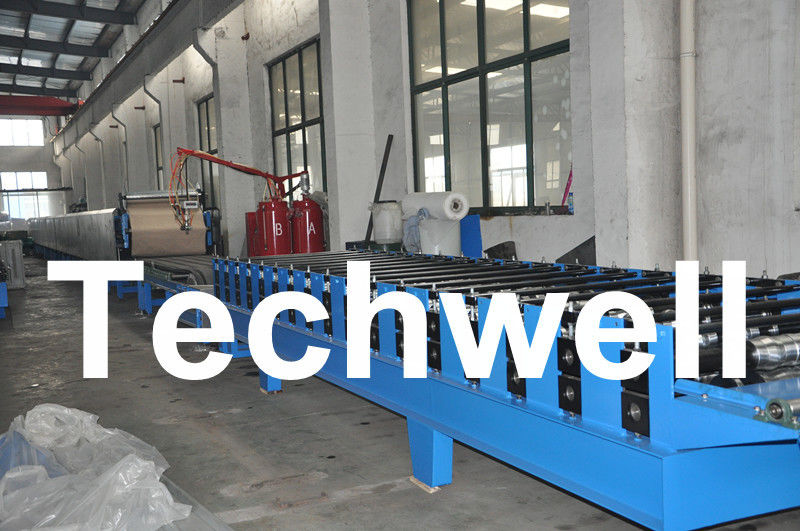 0 - 12m/min, das Geschwindigkeit PLC-Steuer-PU Isoliersandwich-Platten-Linie mit Band bildet, sah Ausschnitt